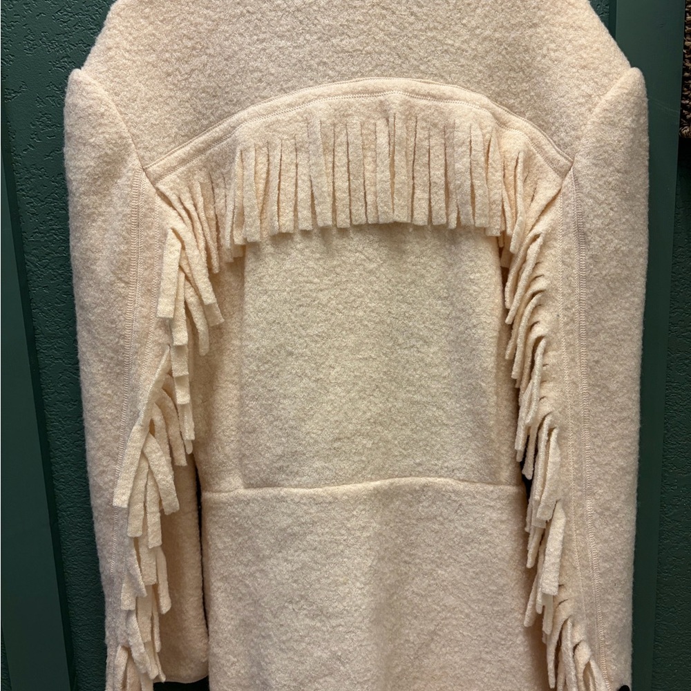 Fringed Cream Sweater